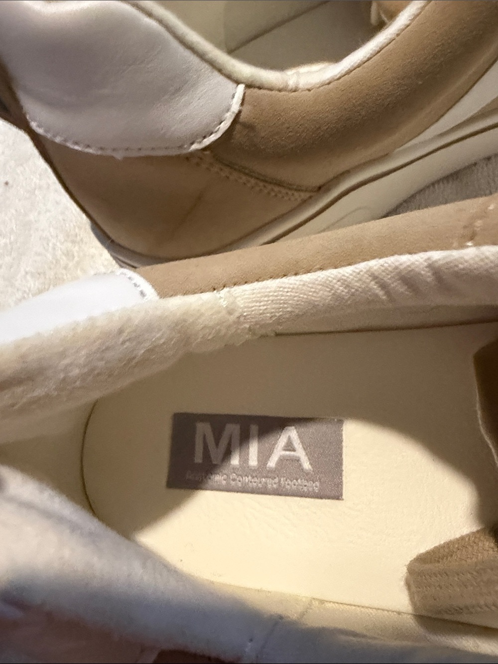 MIA Men's Tan and White Perforated Lace-Up Sneakers - Picture 4 of 6